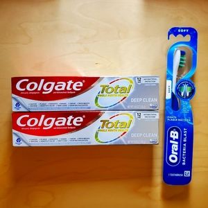 Colgate Toothpaste and Oral-B Toothbrush Bundle